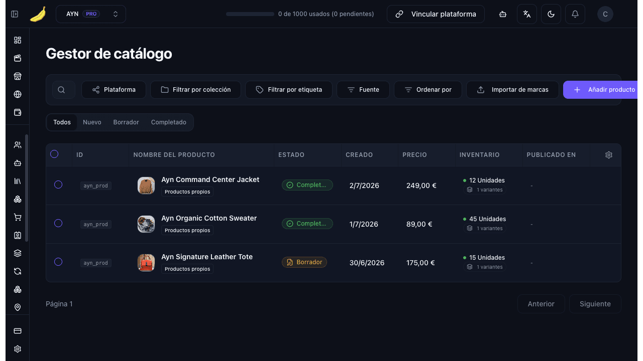 Storefront and catalog control